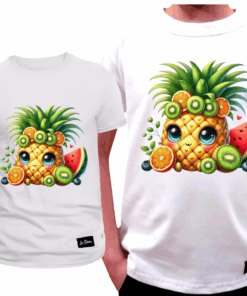 Koszulka Dziecięca T-shirt Biały dla Dziewczynki Ananas