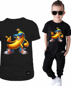 Koszulka Dziecięca T-shirt Czarny dla Chłopca Banan
