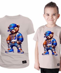 Koszulka Dziecięca T-shirt Beżowy dla Chłopca Miś
