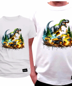 Koszulka Dziecięca T-shirt Biały dla Chłopca Koparka