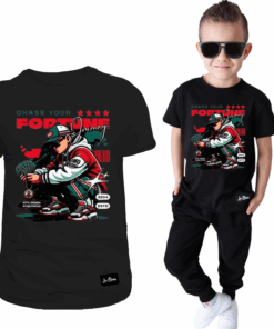 Koszulka Dziecięca T-shirt Czarny dla Chłopca Fortune