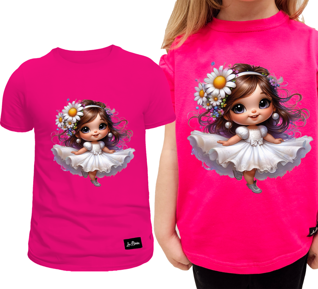 Koszulka Dziecięca T-shirt Fuksja dla Dziewczynki Tancerka