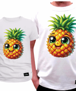 Koszulka Dziecięca T-shirt Biały dla Dziewczynki Ananas