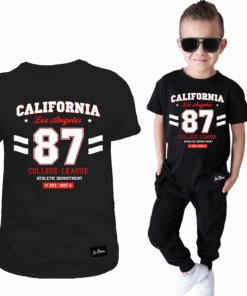 Koszulka Dziecięca T-shirt Czarny dla Chłopca California