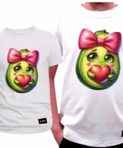 Koszulka Dziecięca T-shirt Biała dla Dziewczynki Awokado