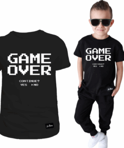 Koszulka Dziecięca T-shirt Czarny dla Chłopca Game over
