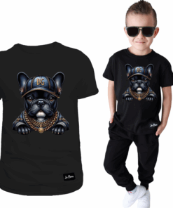 Koszulka Dziecięca T-shirt Czarny dla Chłopca Bulldog