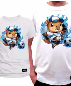 Koszulka Dziecięca T-shirt Biały dla Chłopca Kapibara Piłkarz