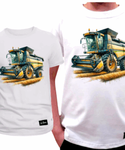Koszulka Dziecięca T-shirt Biały dla Chłopca Kombajn