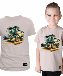 Koszulka Dziecięca T-shirt Beżowy dla Chłopca Kombajn