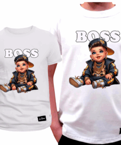 Koszulka Dziecięca T-shirt Biały dla Chłopca Boss